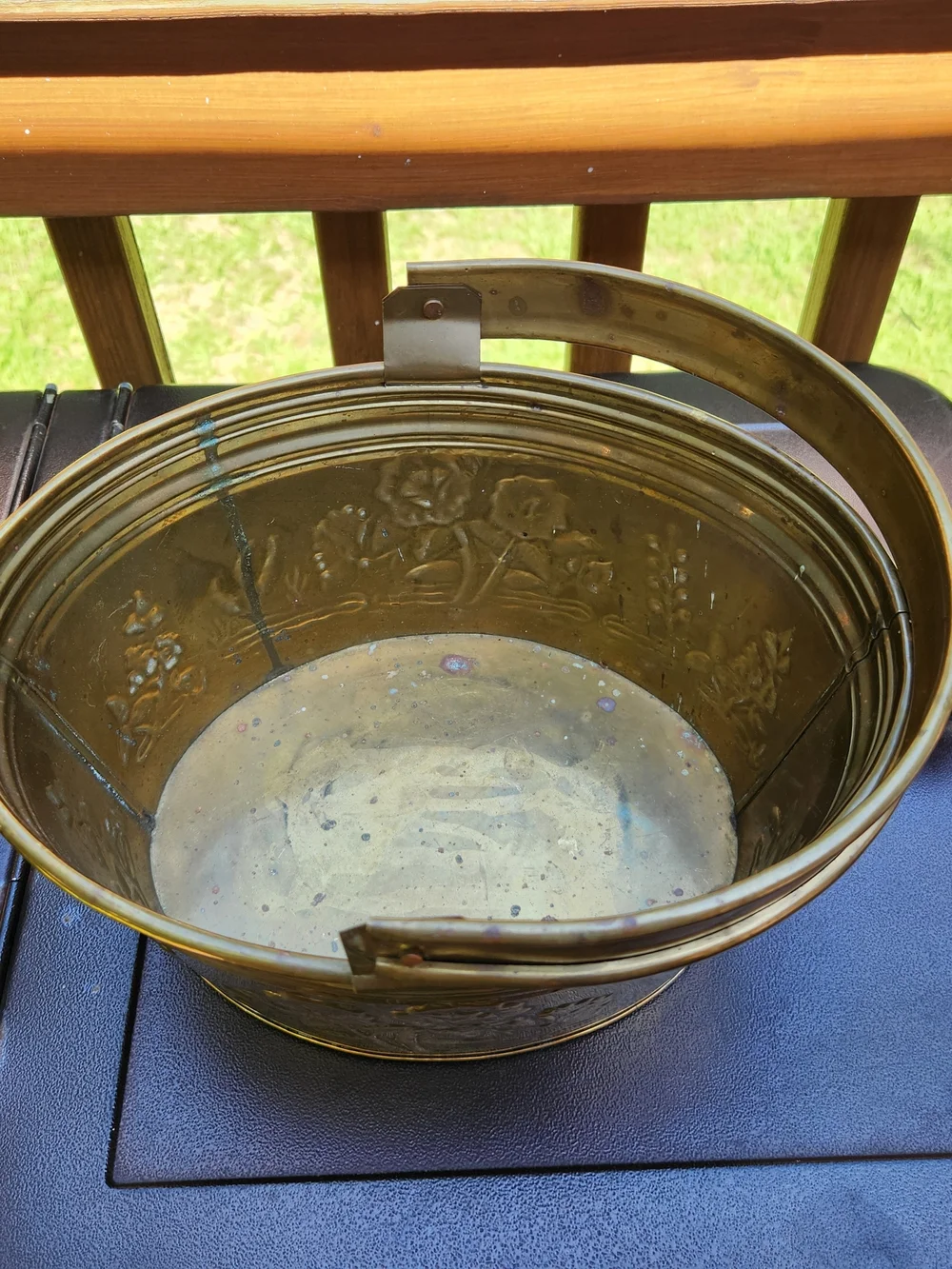 Brass Decorative Flower Basket / Planter with Handle